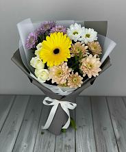 Букет цветов из:  Розы, Герберы и Хризантемы в Даховской