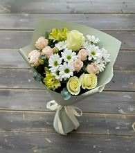 Букет цветов из:  Альстромерии, Розы и Хризантемы в Даховской