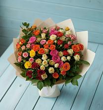 Букет Микс из разноцветных кустовых роз #REPLACE_PRED# Даховской